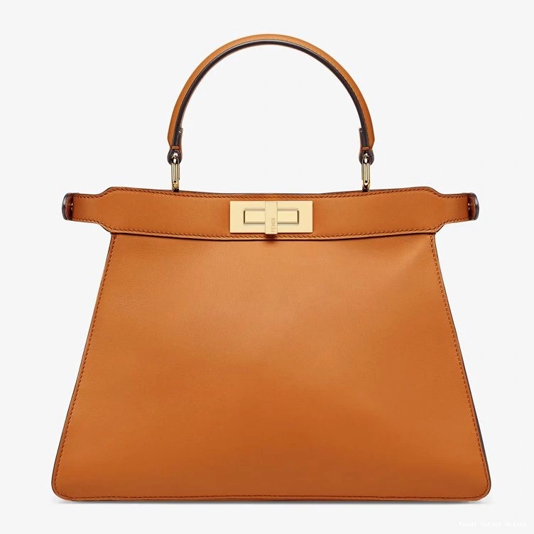 Affordable Medium In Fendi Peekaboo ISeeU Bag Laether Brown Nappa 0718